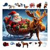 1 Набор Рождественский Деревянный Пазл Зимний Праздник Санта Клаус Олень Упряжка Пазл Развивающая Игрушка Украшение для Дома