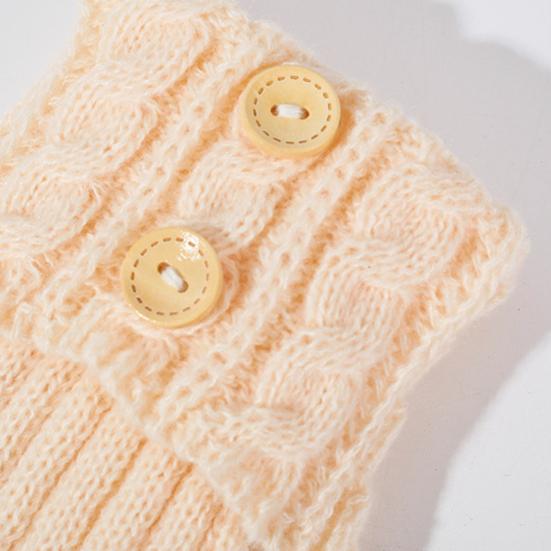 1 Pair Winter Ankle Covers Knitted Anti-slip Solid Color Button Decor Elastic Twisted Texture JK Cosplay Performance Daily Wear Sports Leg Warmers
