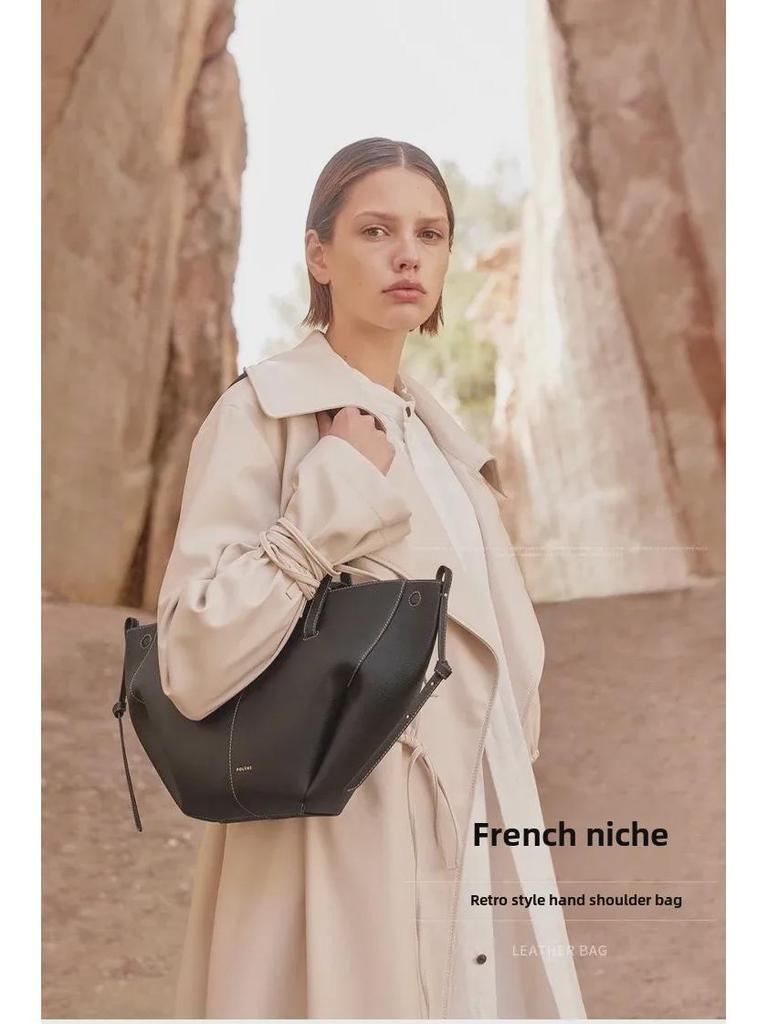 Сумка-тоут Polene 2024 в стиле ретро с узором «Личи» для женщин