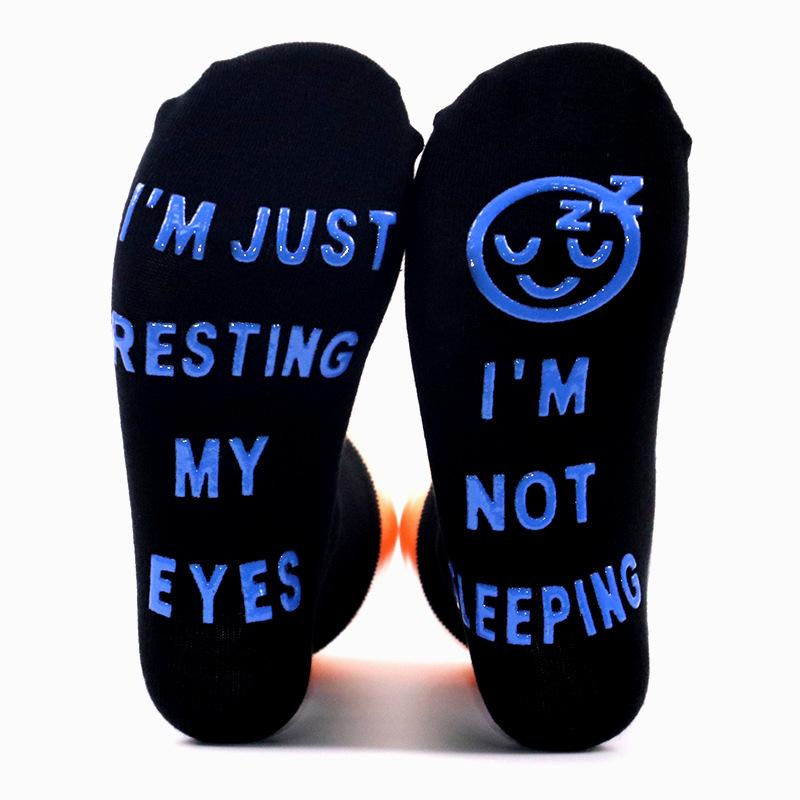 Creative Anti-Slip Mid-Calf Cotton Socks with Funny Lettering