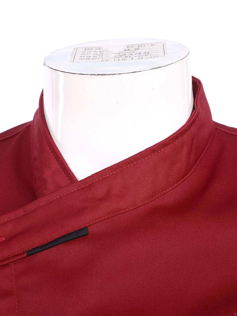 Унисекс Взрослый Поварской Халат с Перекрестным Воротником Кухня Ресторан Отель Униформа Повара