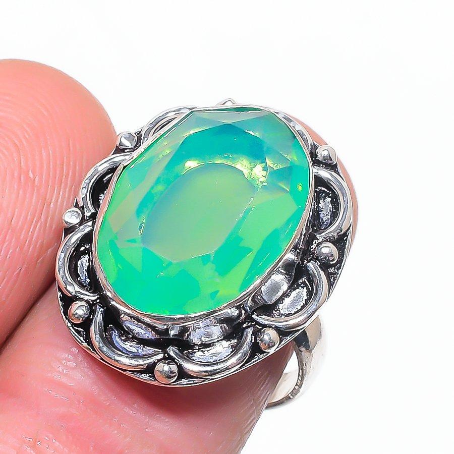 Кольцо из серебра 925 пробы с натуральным огненным опалом, размер 7,5 U9f88