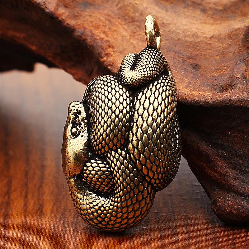 Vintage Copper Snake Ornament Decorations Tea Pet Antique Animal Boa Figurines Miniatures Home Decor Accessories For Living Room