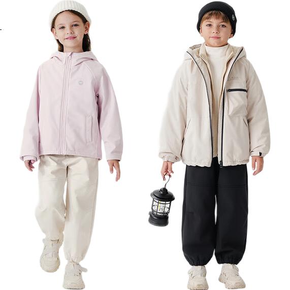 MARC&JANIE Kids Urban Outdoor Softshell Cargo Pants Fleece-Lined Winter Trousers 241138