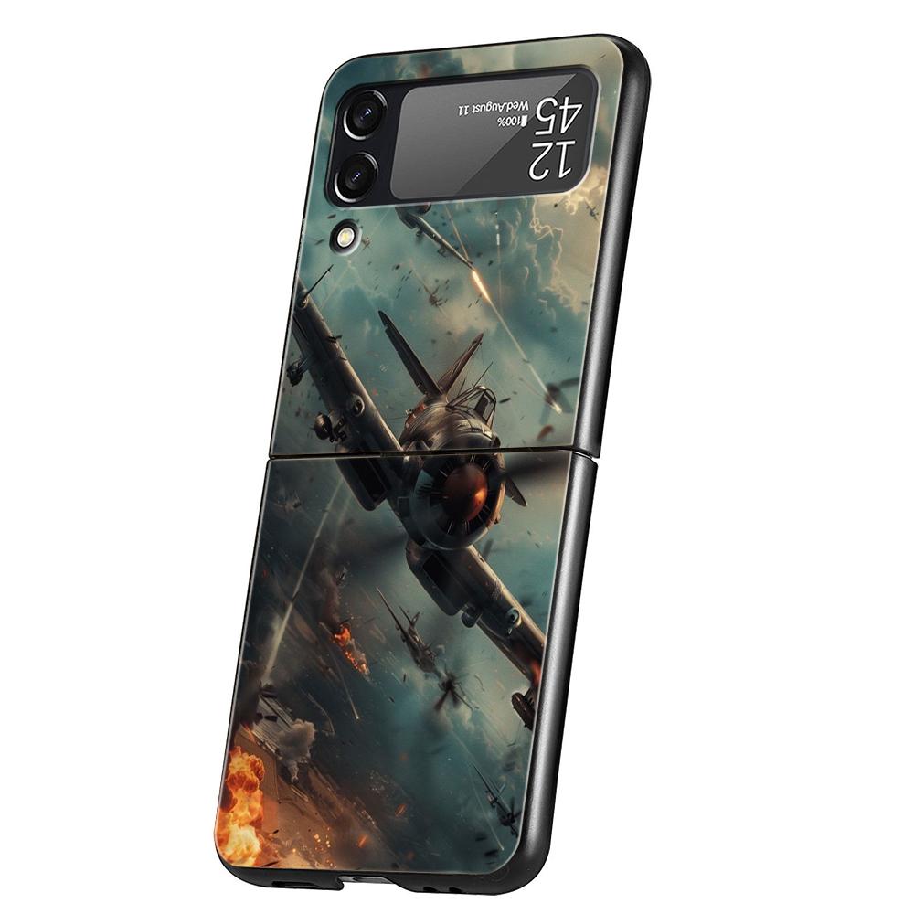 Крутой чехол для телефона с изображением самолета для Samsung Galaxy Z Flip 3 4 5 6 7, Жесткий складной ПК, Чехол для Samsung Z Flip3 Flip4 Flip5
