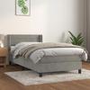 3130985 vidaXL Divan Bed and Mattress Light Grey 80x200 Cm Velvet