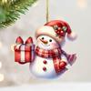 Подвеска в виде оленя Санта-Клауса, праздничная рождественская елка, подвесное украшение, акриловое украшение в виде мультяшного Санты