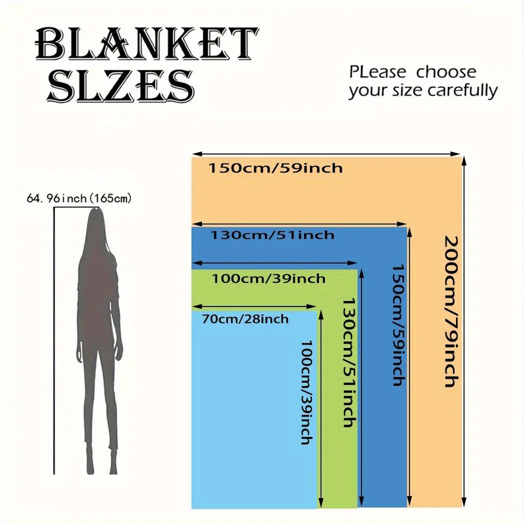 Halloween Highland Cow and Pumpkin Pattern Blanket, Soft Polyester Fleece Throw, All-Season Chunky Knit, Sofa, Bedroom, Living R