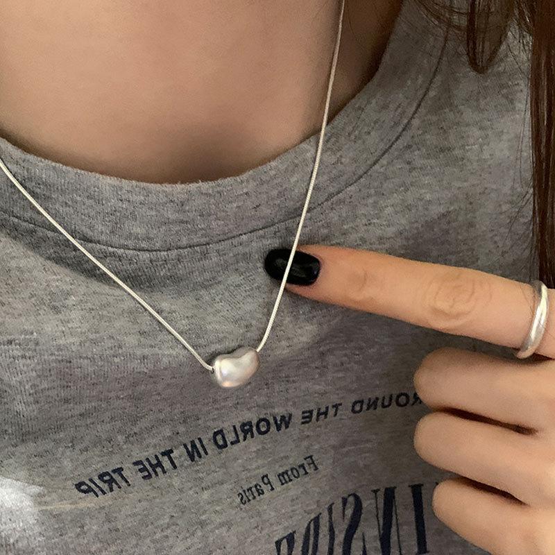 Niche Simple Matte Bean кулон ожерелье женское легкое роскошное уникальное модное темпераментное трендовое универсальное шейное колье свитер цепочка