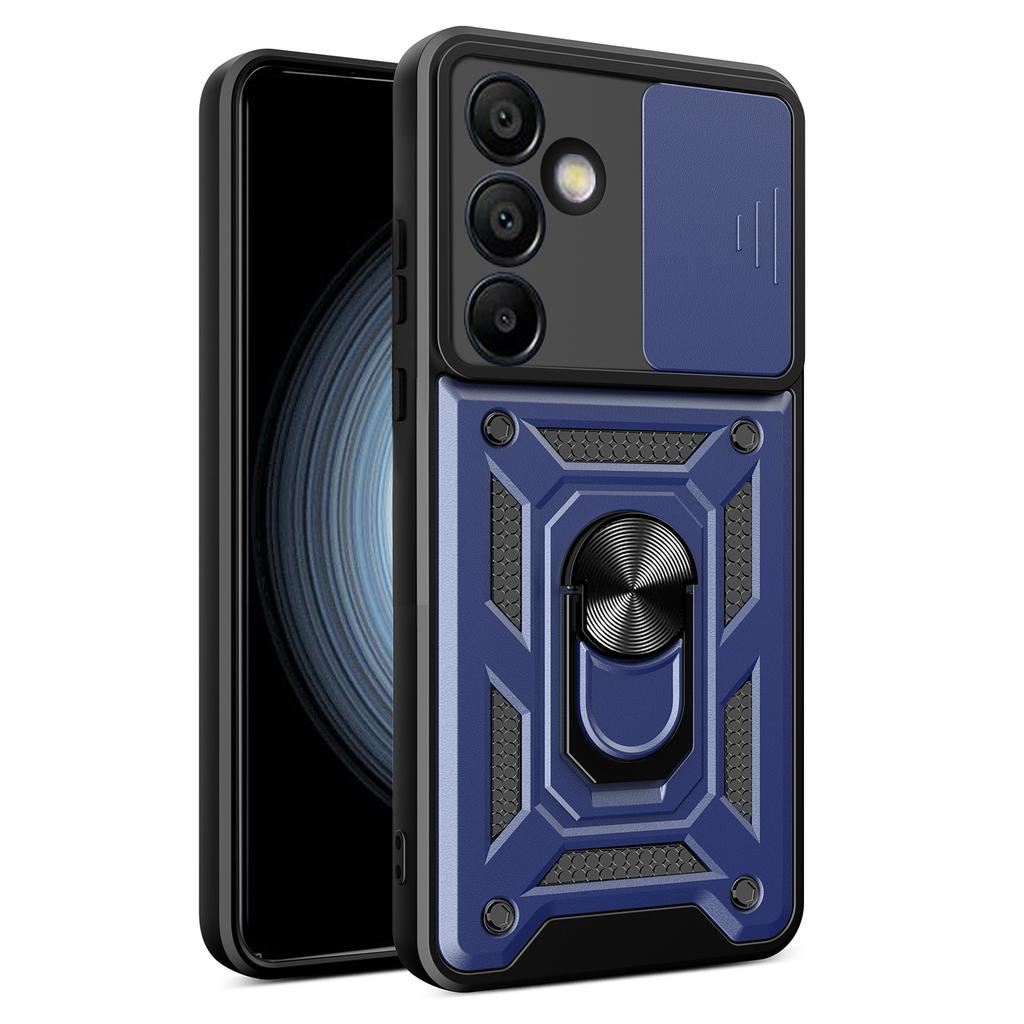 AMORUS Чехол для Samsung Galaxy S24 FE с подставкой, PC+TPU, чехол для телефона со сдвижной шторкой для камеры