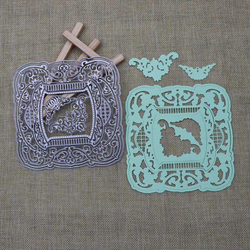 Clouds Square Lace Frame Metal Cutting Dies For Scrapbooking Wedding Stencil Card Making Die Cut