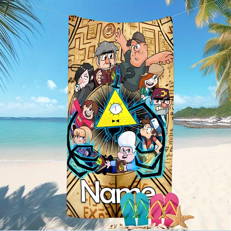 Customizable personalized beach towels Gravity Falls themed designs.Suitable for the beach, yoga, sports;ideal as beach accessories