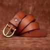 Ремень из натуральной кожи в стиле ретро, матовый, старый, первый слой, мужская, из натуральной кожи, с латунной пряжкой, простой, повседневный, для джинсов, мужской