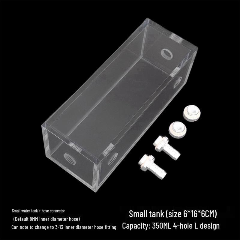 Прозрачный акриловый мини-резервуар для воды с водяным охлаждением, резьба в 2 точках, различные размеры