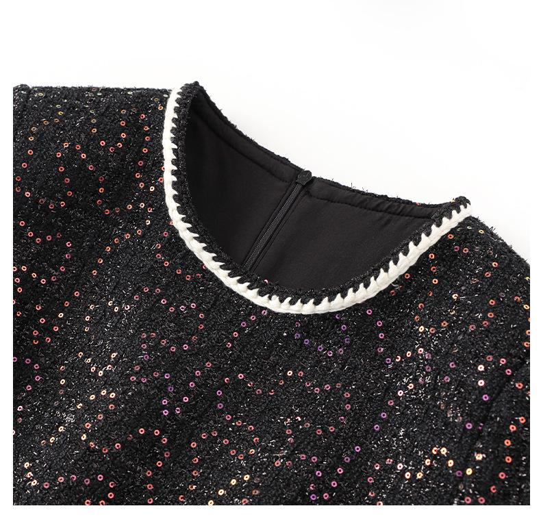 Winter Celebrity Sequin Tweed Dress for Women