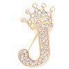 Crown 26 Initial Letters A To Z   Brooch Pins Women