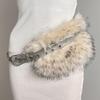 Sparkly Rhinestone Faux Fur Patchwork Waist Belt with Pin Buckle - Y2K Leather Eyelet Design