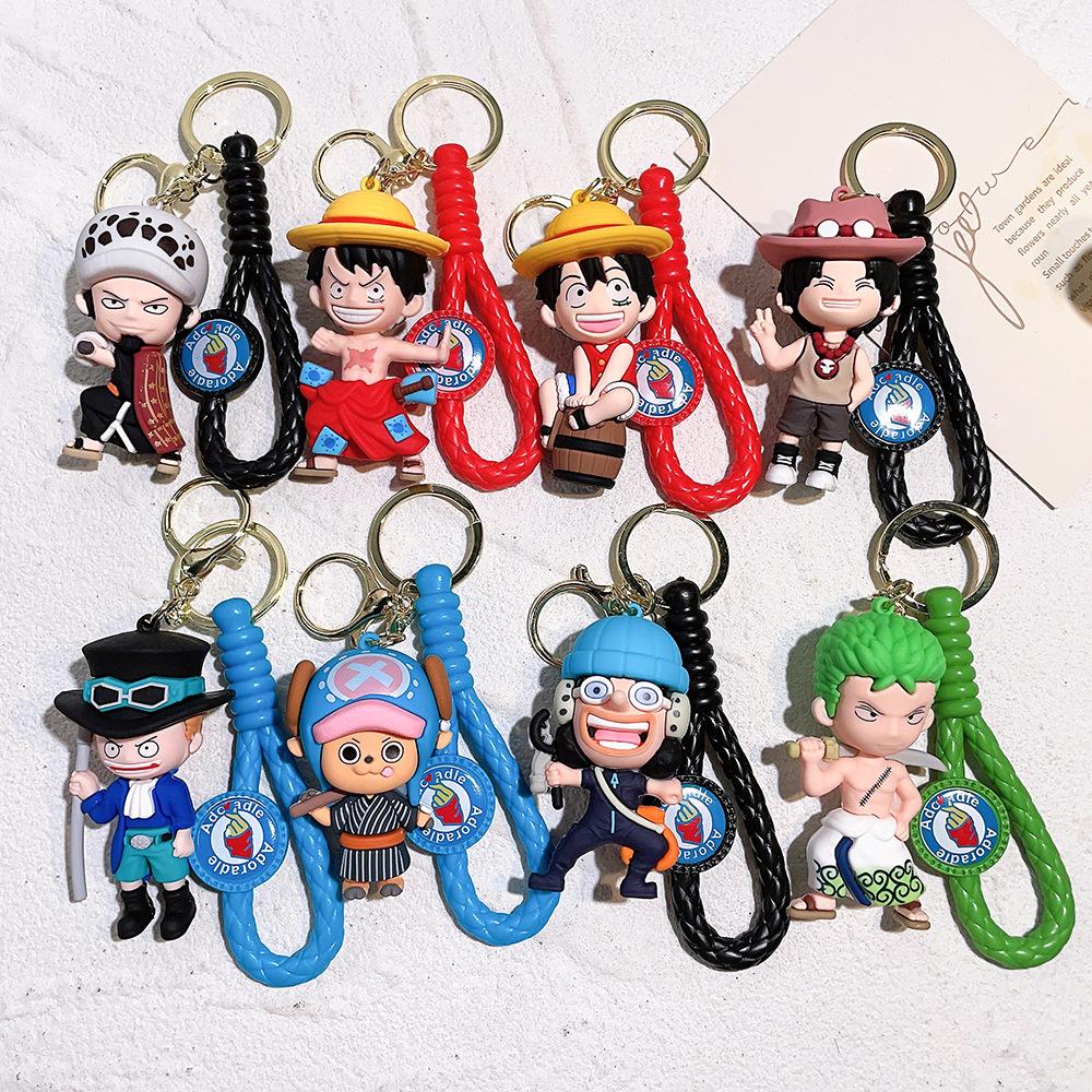 50Styles ONE PIECE Themed Keychain Cute Luffy, Roronoa Zoro, Silicone Toy Doll Key Chain Backpack Decor Small Gifts for Friend