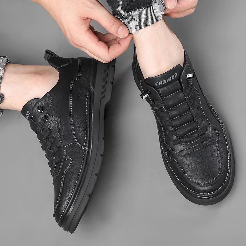 Модная повседневная мужская обувь из натуральной кожи Классический ретро-дизайн Стиль Досуг, прогулки на открытом воздухе и пеший туризм Повседневная деловая офисная обувь Горячая