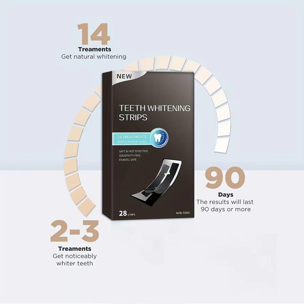 Полоски для отбеливания чувствительных зубов, 28 отбеливающих агентов, полоски для отбеливания с активированным углем, глубокое удаление пятен, отбеливание зубов, безопасно для зубной эмали