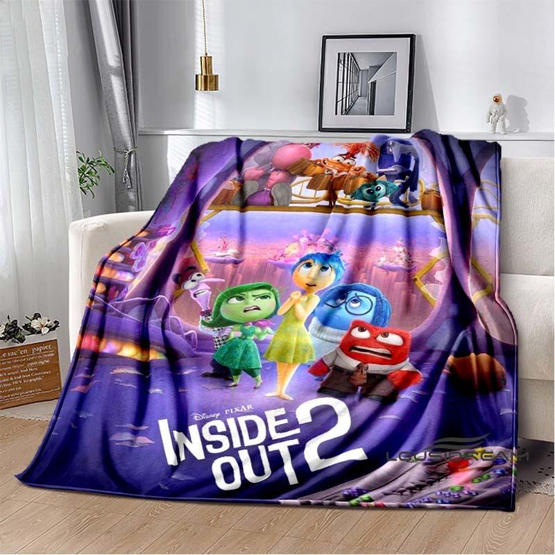 The Inside Out 2 Cartoon-themed Cute Printed Blanket Is A Warm and Cozy Gift Suitable for Both Adults and Children.