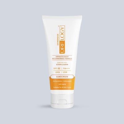 Skinergize DRF-Logy Солнцезащитный крем SPF 50 | PA+++ | UVA| UVB Обогащенный Эктоином и Алистином Подходит для всех типов кожи, 50 г x Упаковка