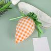 Easter Plaid Carrot Gift Bag Portable Cute Radish Shape Goodies Snack Present Treat Candy Drawstring Bag Happy Easter Festival Gift