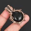 Подвеска с обмоткой из медной проволоки Подвеска с камнем Черный Оникс Винтажный стиль Бохо Украшение для Мужчин и Женщин Ручная работа Подвеска