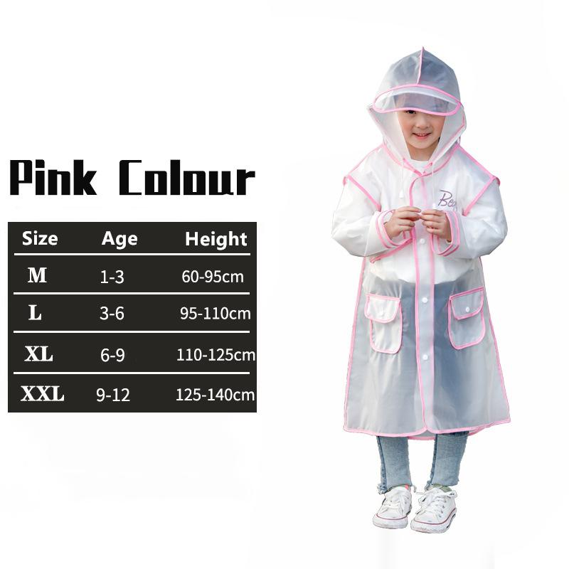 Kids Raincoat Cartoon Cute Rainwear Household Goods Children's Waterproof Poncho Transparent Travel Rain Coat EVA