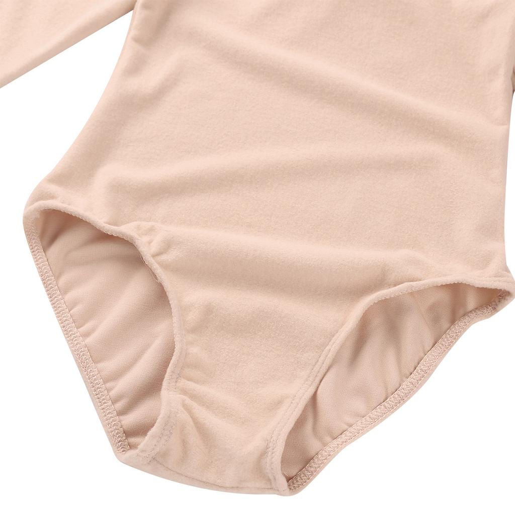 Ballet Training Gymnastics Costume Kids Girls Long Sleeve Round Neck Leotard Jumpsuit