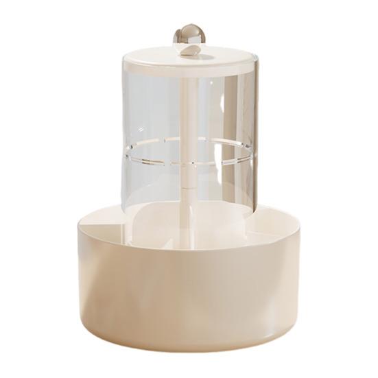 Makeup Brush Holder Dustproof 360-Degree Rotatable Press Type Multi-grid Makeup Brush Organizer Storage Tube