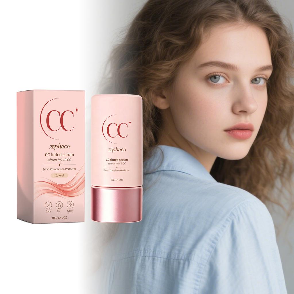 Zephoco CC Cream 3-in-1 (Natural Shade) Sheer Coverage Lightweight Hydrating Daily Glow Moisturizer