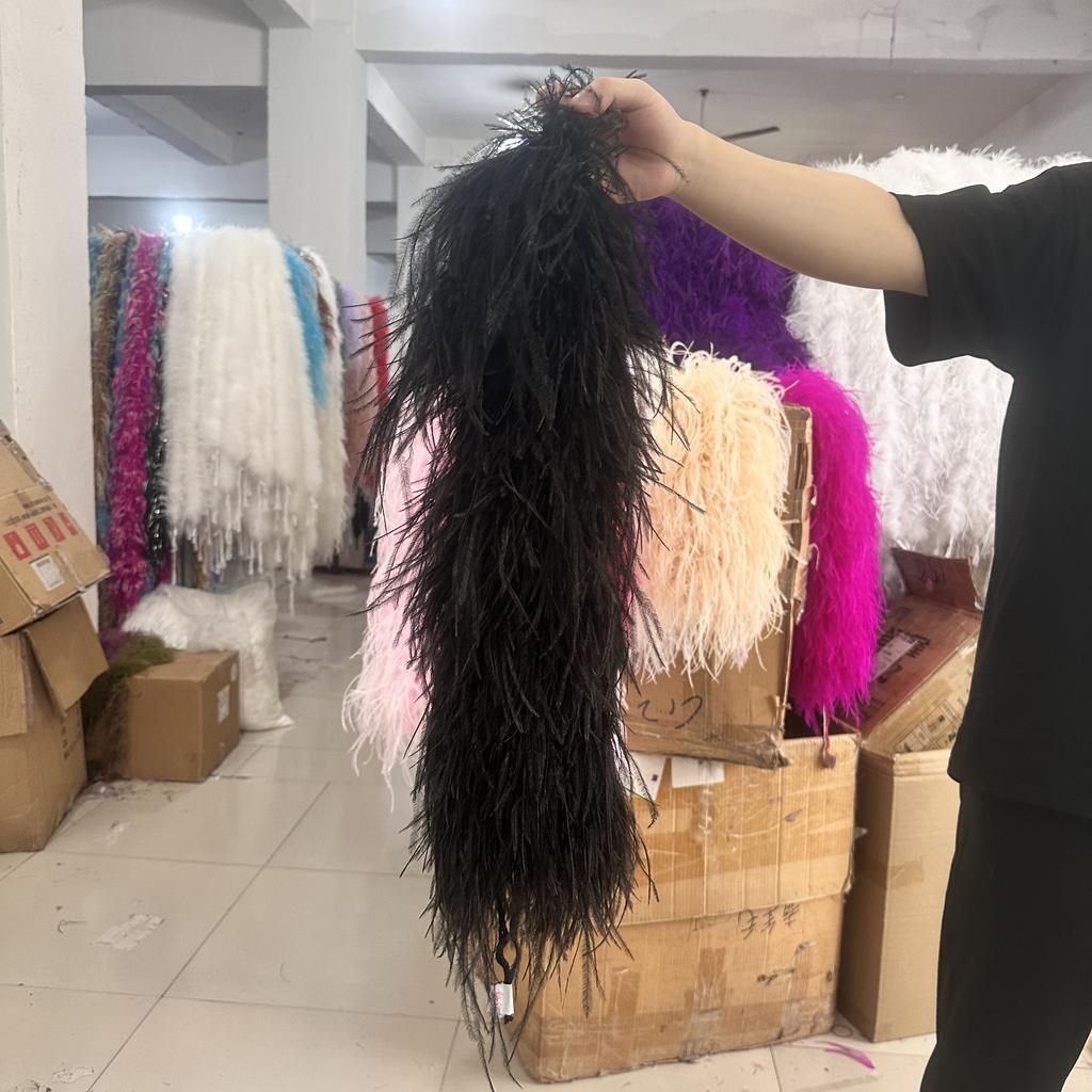 DIY 0,5 метра Толстая боа из страусиных перьев 2-20 слоев Лента Шитье Платье Шарф Шаль DIY Карнавал Свадебная вечеринка Одежда Декор юбки-перья