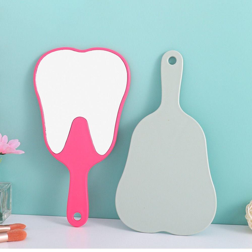 High Definition Handheld Mirror Tooth Shaped Dental Mirrors Universal Makeup Mirror Gift