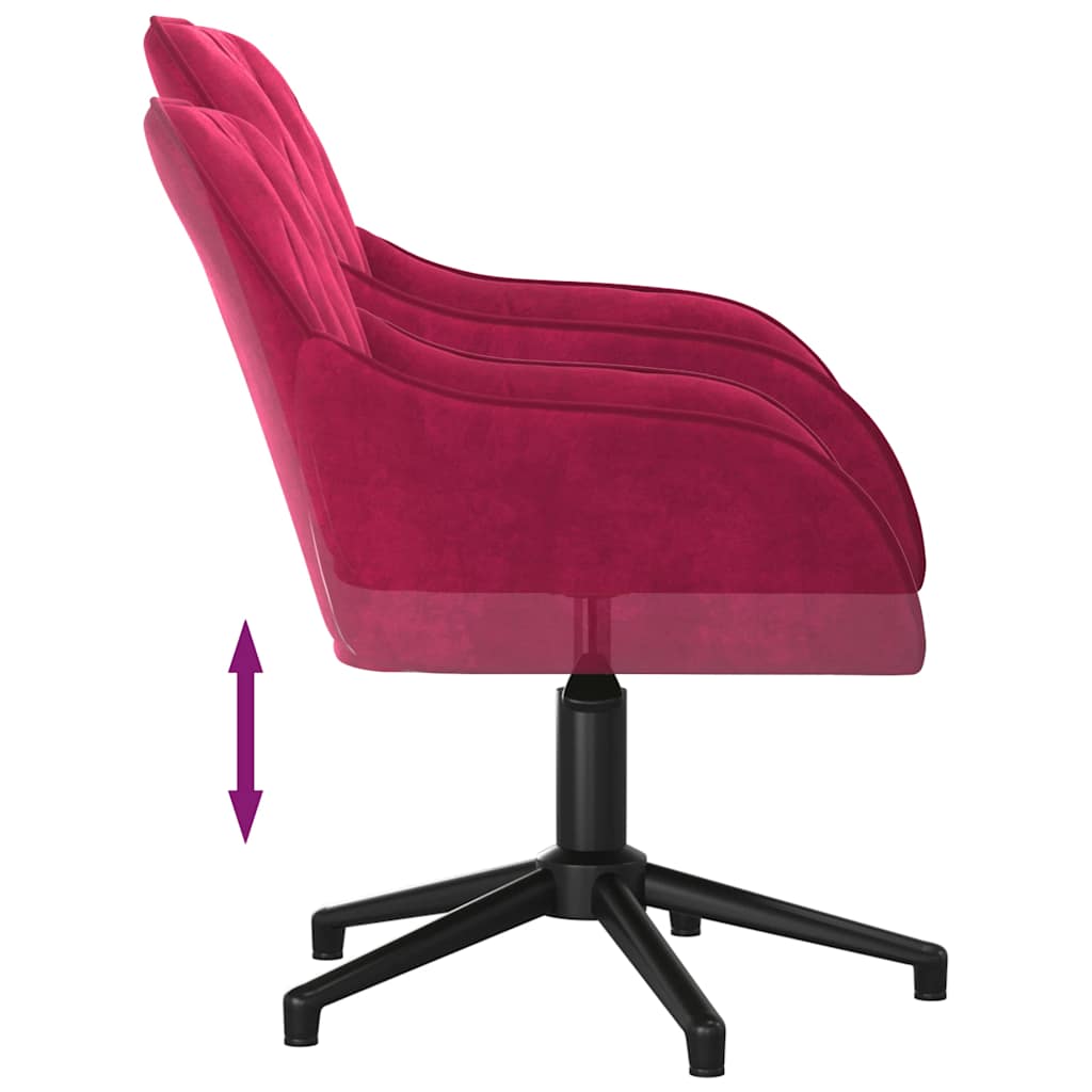 Office Chair Swivel Burgundy Velvet