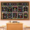 Outus 21 Pcs Hispanic Heritage Month Posters Spanish Bienvenidos Motivation pirational Posters International World Flag Bulletin Board Decoration for