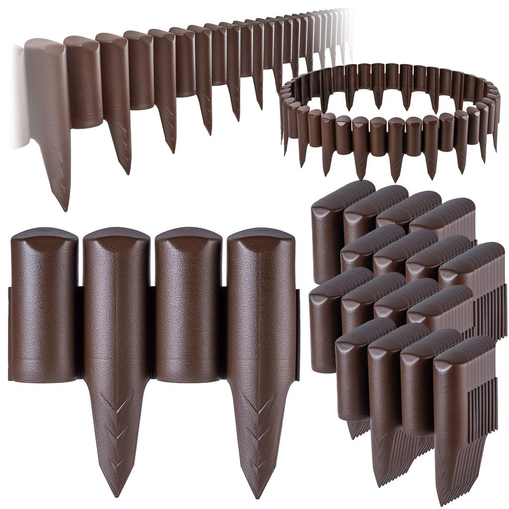 KADAX Garden Palisade Edging Fence Lawn Edging Plastic