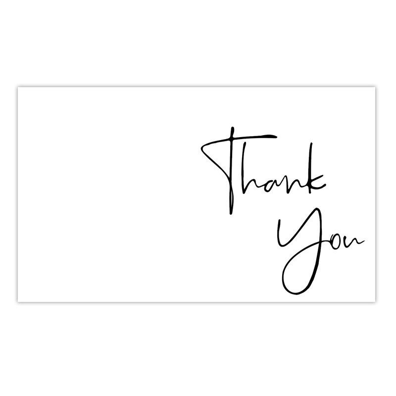 Black Thank You Greeting Cards, 50 Sheets/Pack