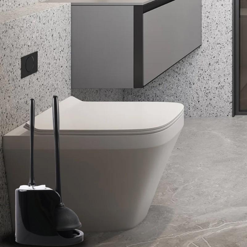 2 In 1 Toilet Brush And Plunger Set For Bathroom Cleaning