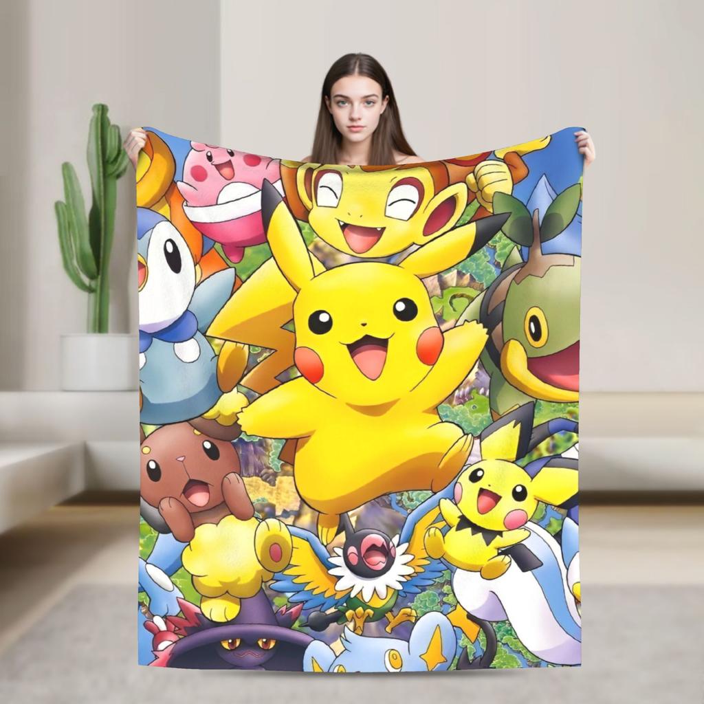 Cute Cartoon Squirtle Blankets Poke-Mon Flannel Awesome Warm Throw Blankets for Home Restaurant Spring Autumn