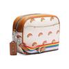 Coach Jamie 19 Silver Metal Logo Rainbow Print Coated Canvas And Leather Camera Bag Women Shoulder Bag Beige Brown CJ647-SVCAH