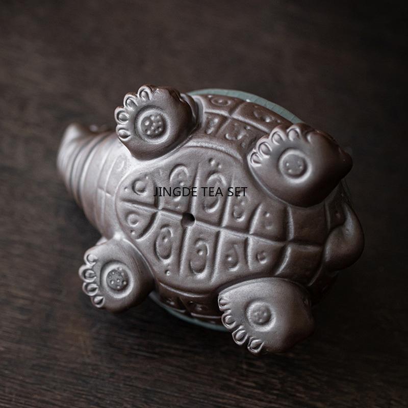 Ceramic Turtle Tea Set Filter Cute Animal Statues Home Decoration Kung Fu Tea Set Chinese