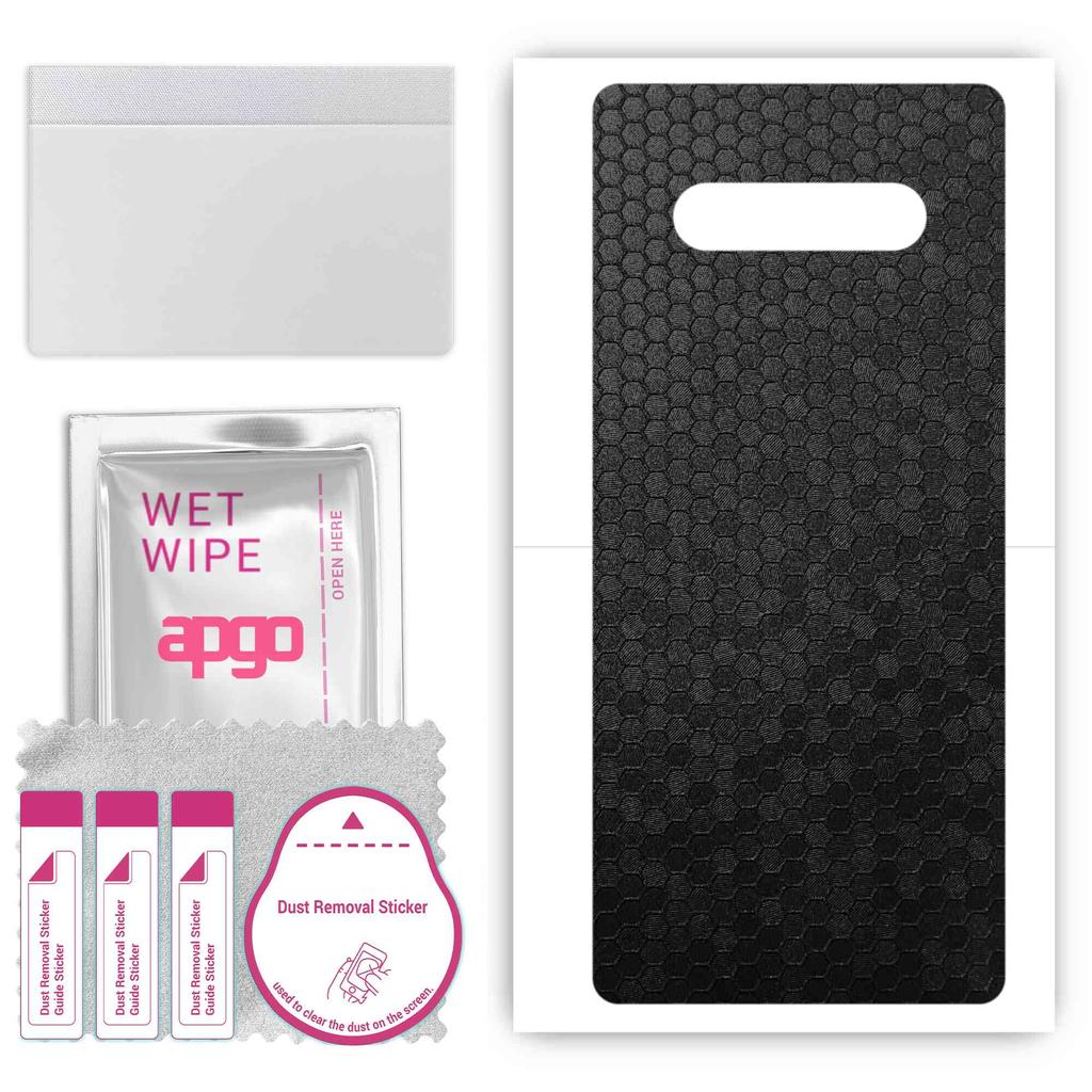 apgo Protective Skin Sticker for the Back Compatible with Black Shark 4S Pro, Wrap Film, Foil, Vinyl - Pattern Black Honeycomb