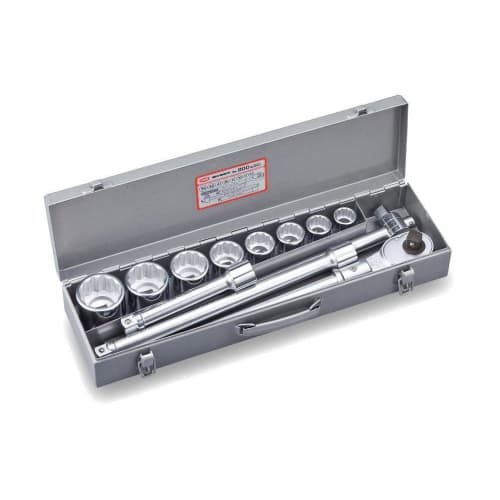 TONE 200MISO Socket Wrench Set, 19.0mm (3/4") Drive, Silver, Includes 12 Pieces