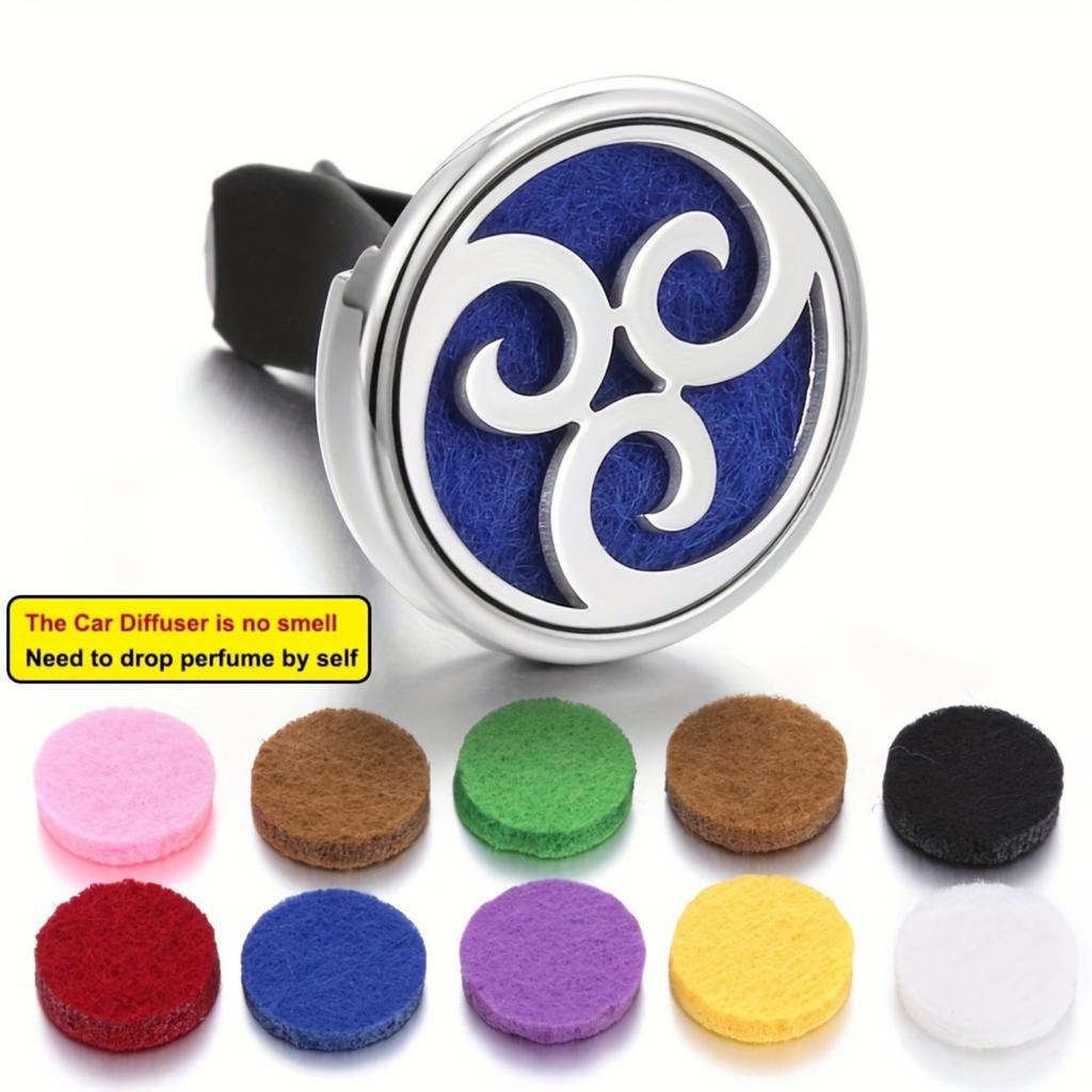 1 шт. Автомобильный ароматерапевтический диффузор-медальон, автомобильный зажим, диффузор эфирных масел, автомобильный зажим для вентиляции, освежитель воздуха, очиститель с 10 шт. смешанных подушечек