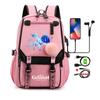 Anime Game Printed Bag Canvas Backpack Large Capacity Bookbag for Boy Girl Kids Gifts Usb Charging Travel Backpack Student School Bag