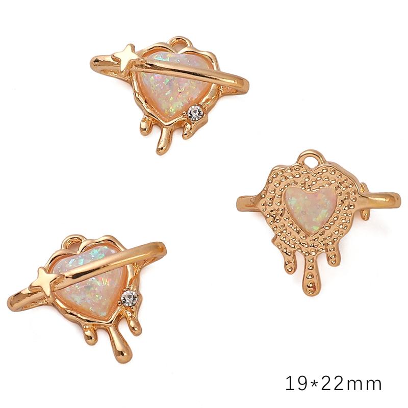 Подвеска из алмазного сплава в форме сердца, звезды и луны, ожерелье, браслет, серьги, аксессуары для ювелирных изделий своими руками