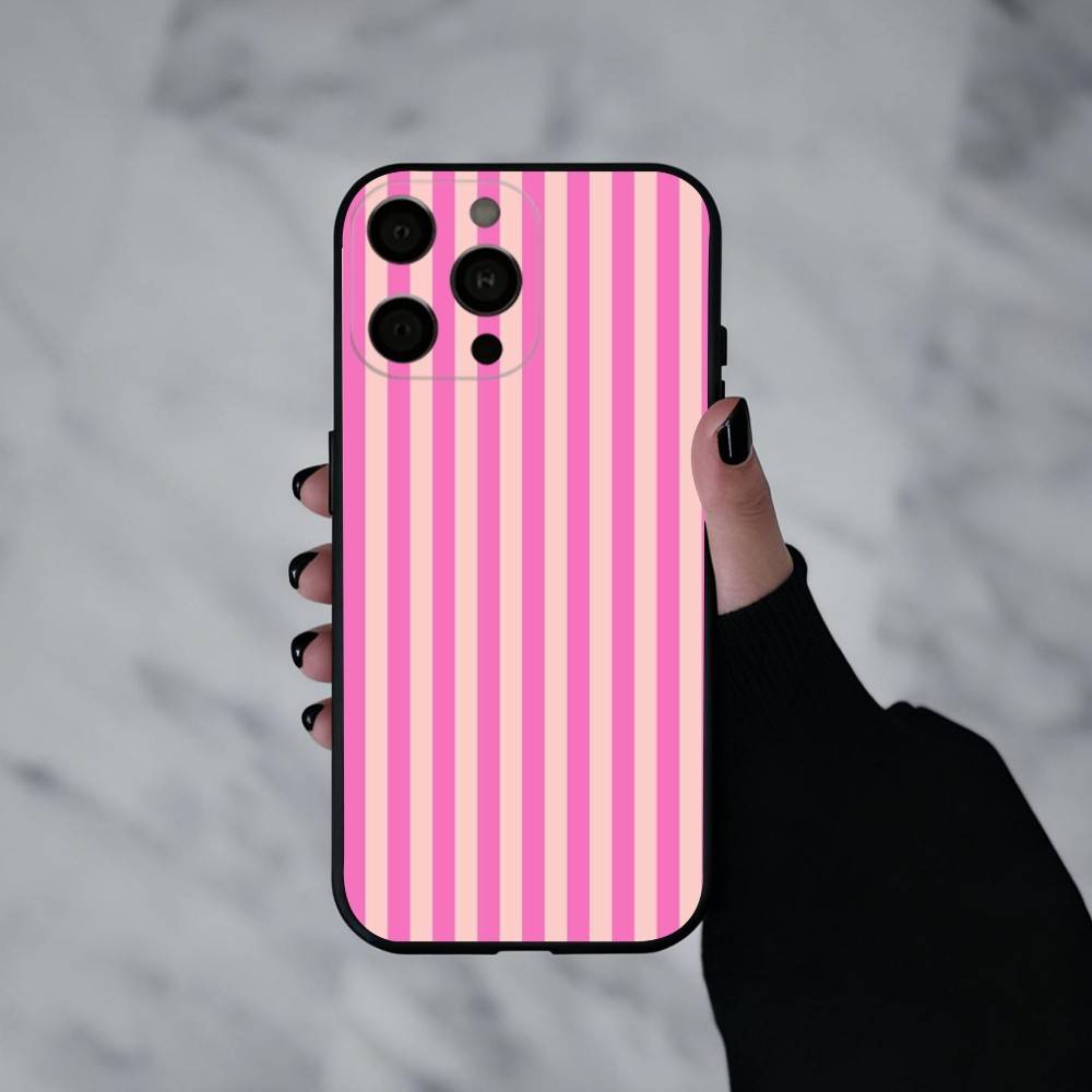 S-полоски Color-Blocking Арт P-узор Чехол для телефона Для iPhone 17pro,16,15,14,13,12,11 Plus,Pro Max,XS,Мягкий силиконовый Черный чехол