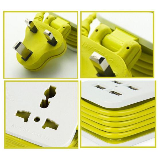 Удлинитель с 4 USB-портами для дома, путешествий по Великобритании, адаптер для телефона