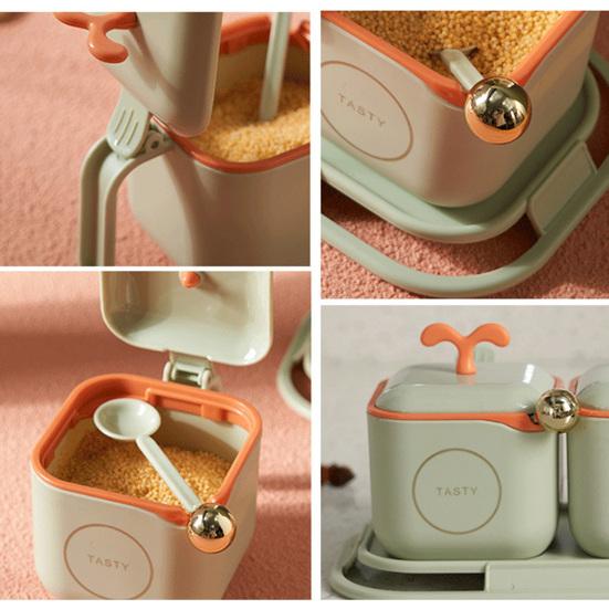 1 набор контейнеров для приправ, хорошая герметичность, пластиковая полезная коробка для соли и специй, домашние принадлежности